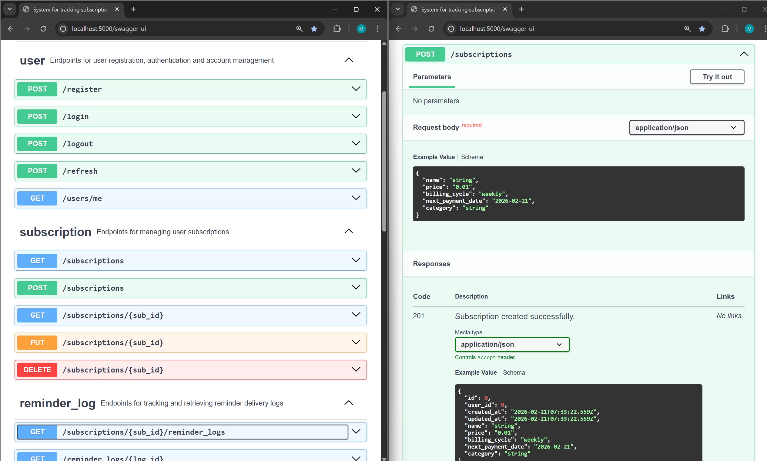 subtracker swagger-ui